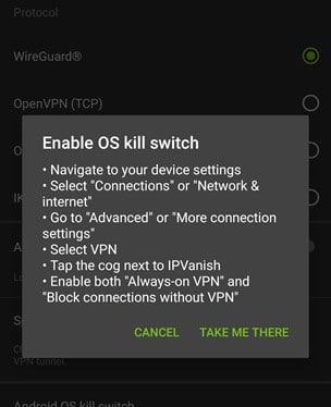 IPVanish Android Kill Switch