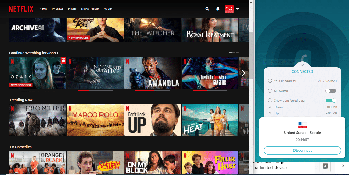 Surfshark works with Netflix libraries
